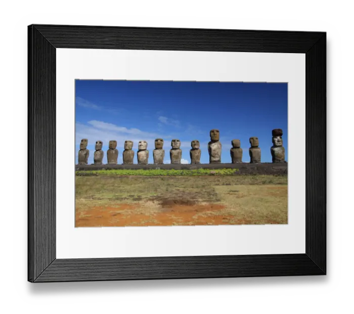 Framed Print : Easter Island, Ahu Tongariki, Moais Framed Print : Easter Island, Ahu Tongariki, Moais