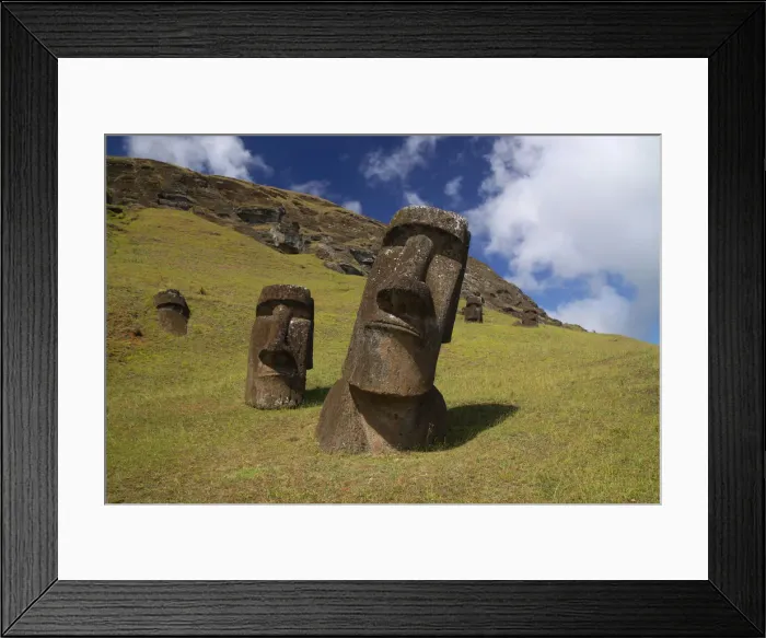 Framed Print : Easter Island, Rano Raraku, Moais Framed Print : Easter Island, Rano Raraku, Moais