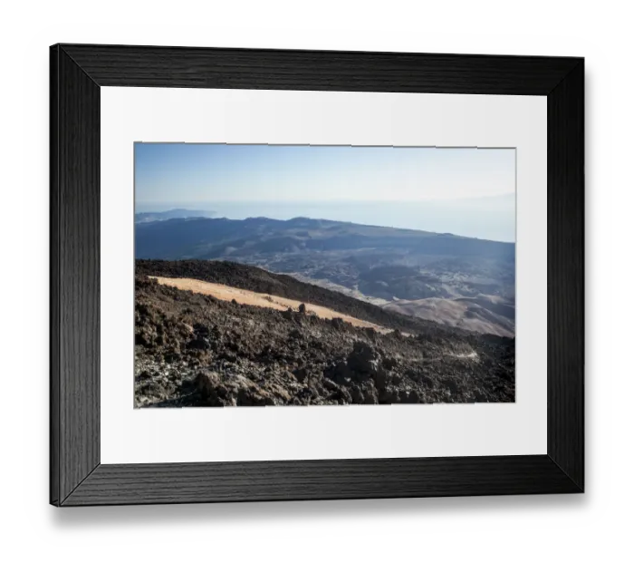 Framed Print : View of Tenerife coastline from Mount Teide summit
