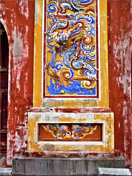 Doorway inside Imperial Palace Citadel Hue Vietnam