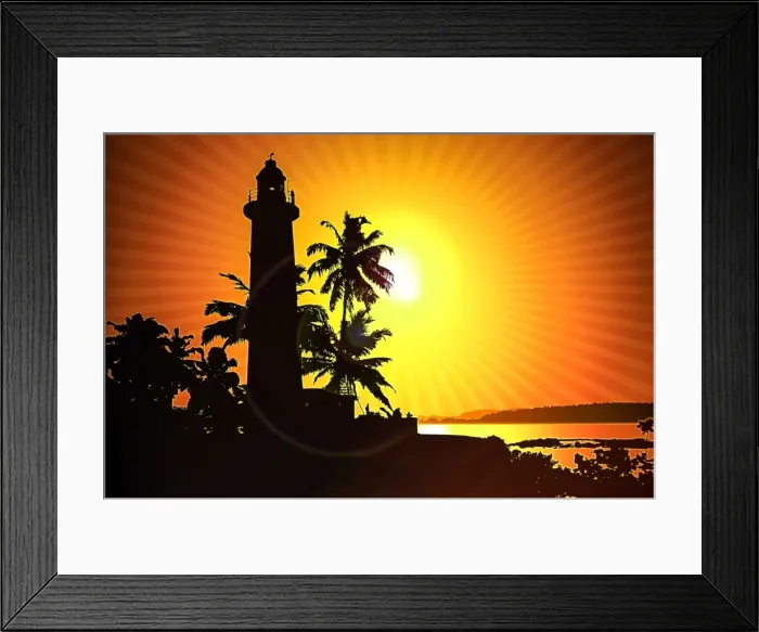 Framed Print : Illustration of Galle lighthouse Framed Print : Illustration of Galle lighthouse