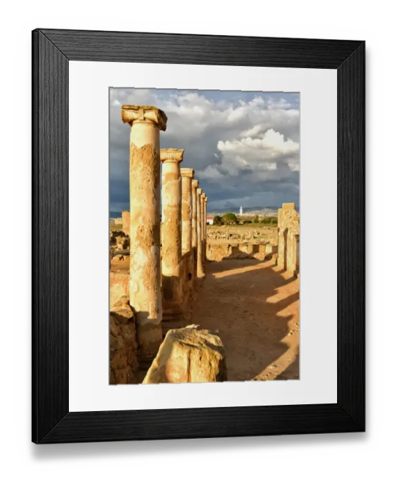 Framed Print : Sunset over Paphos archeological site Framed Print : Sunset over Paphos archeological site