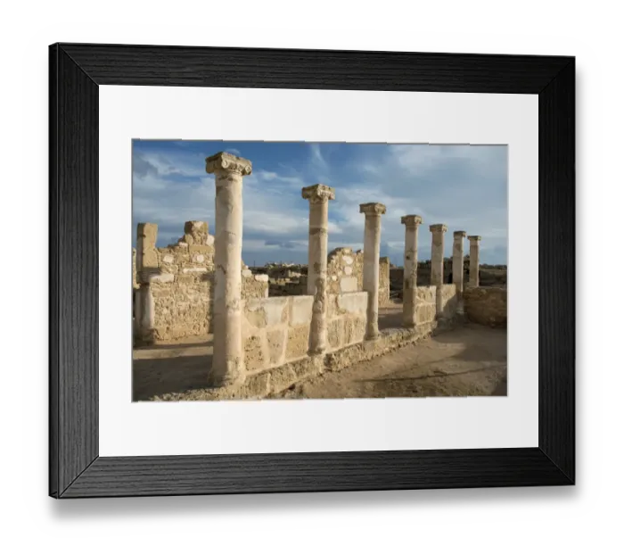 Framed Print : Architectural Columns At Paphos Archaeological Park, Cyprus Framed Print : Architectural Columns At Paphos Archaeological Park, Cyprus