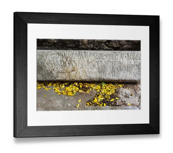 Framed Print : Greek writing on a stone, Church of St. George Framed Print : Greek writing on a stone, Church of St. George