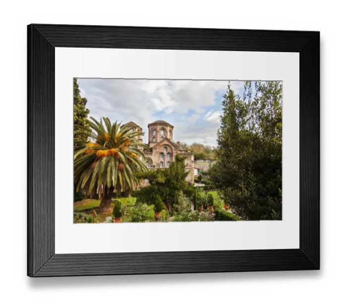 Framed Print : A church building and gardens Framed Print : A church building and gardens