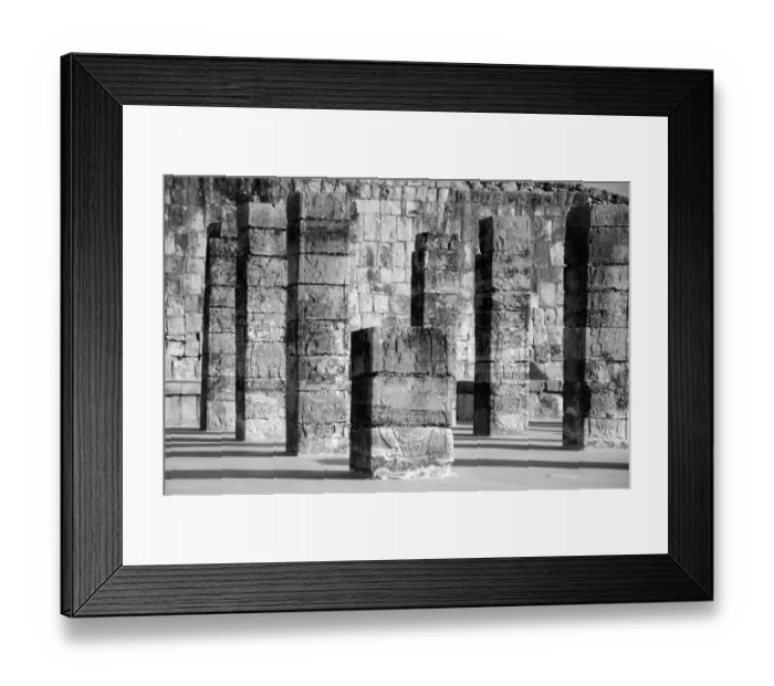 Framed Print : Carved stone Mayan warrior columns, Chichen Itza Framed Print : Carved stone Mayan warrior columns, Chichen Itza