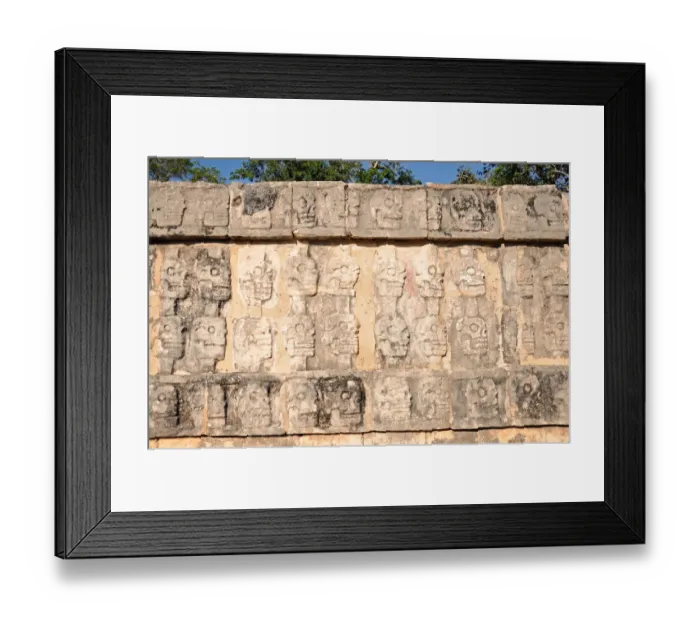 Framed Print : Tzompantli Skull Carvings in Chichen Itza Framed Print : Tzompantli Skull Carvings in Chichen Itza