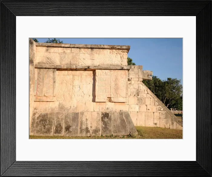 Framed Print : Mayan Stone Platform and Bas-reliefs, Chichen Itza Framed Print : Mayan Stone Platform and Bas-reliefs, Chichen Itza