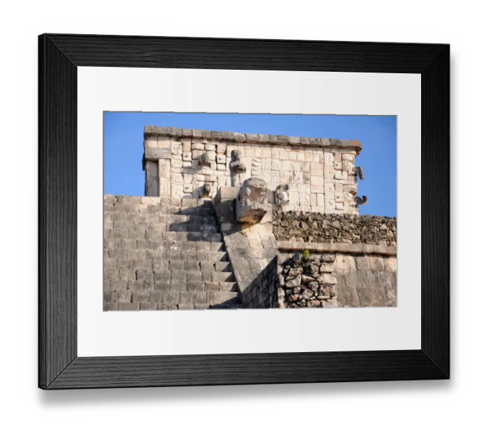 Framed Print : Mayan Temple Pyramid, Sculptures, Chichen Itza Framed Print : Mayan Temple Pyramid, Sculptures, Chichen Itza