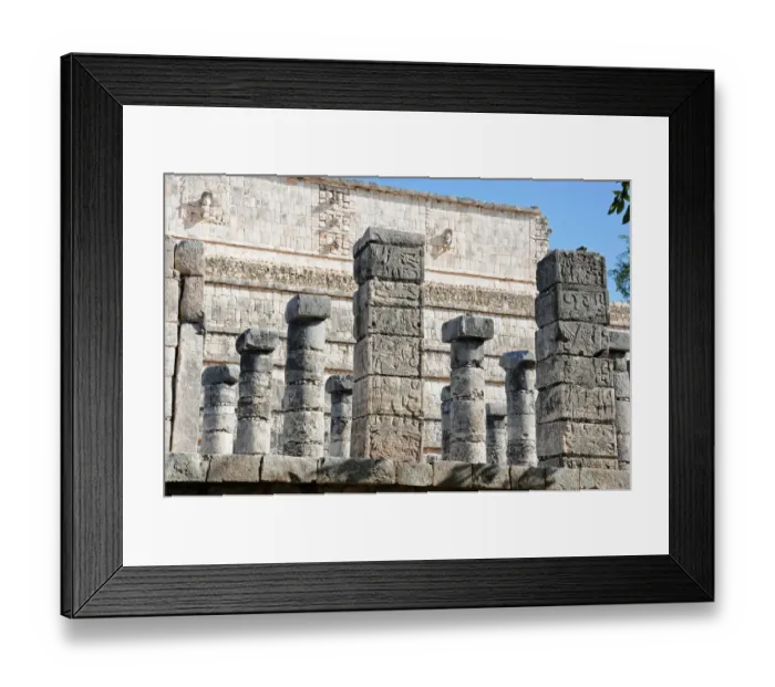 Framed Print : Mayan Temple and Stone Columns, Chichen Itza Framed Print : Mayan Temple and Stone Columns, Chichen Itza