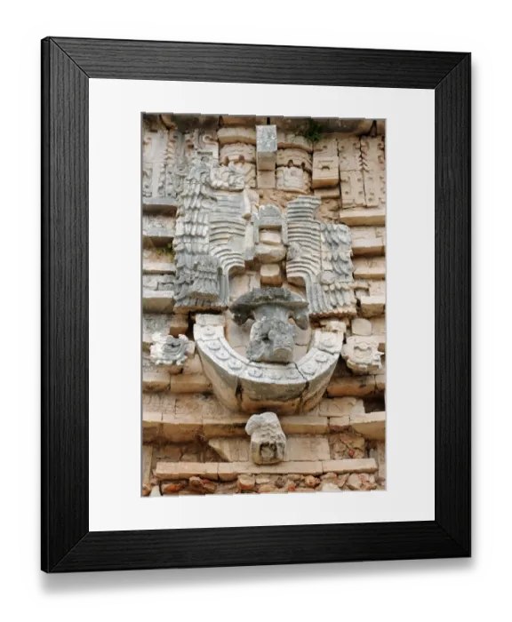 Framed Print : Ancient Mayan Facade and Sculptures, Uxmal Framed Print : Ancient Mayan Facade and Sculptures, Uxmal