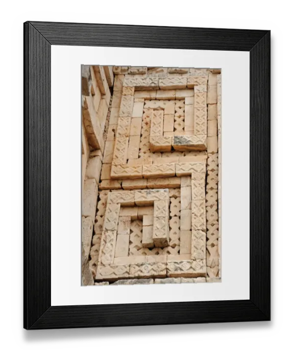 Framed Print : Ancient Mayan Elaborate Building Facade, Uxmal Framed Print : Ancient Mayan Elaborate Building Facade, Uxmal