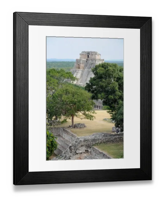 Framed Print : Mayan Step Pyramid, Temple Ruins, Forest Trees Framed Print : Mayan Step Pyramid, Temple Ruins, Forest Trees