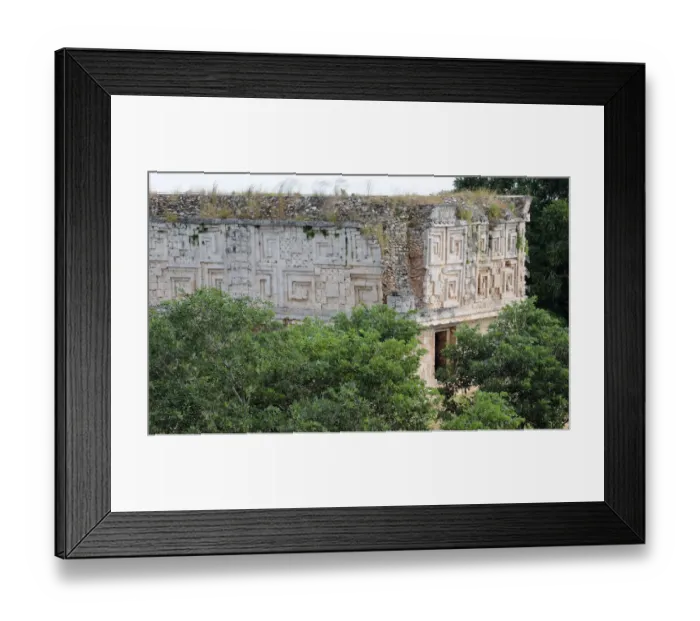 Framed Print : Mayan Ruined Building Surrounded by Jungle Framed Print : Mayan Ruined Building Surrounded by Jungle