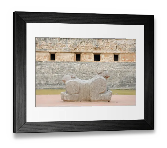 Framed Print : Mayan Jaguar Throne and Governors Palace, Uxmal Framed Print : Mayan Jaguar Throne and Governors Palace, Uxmal