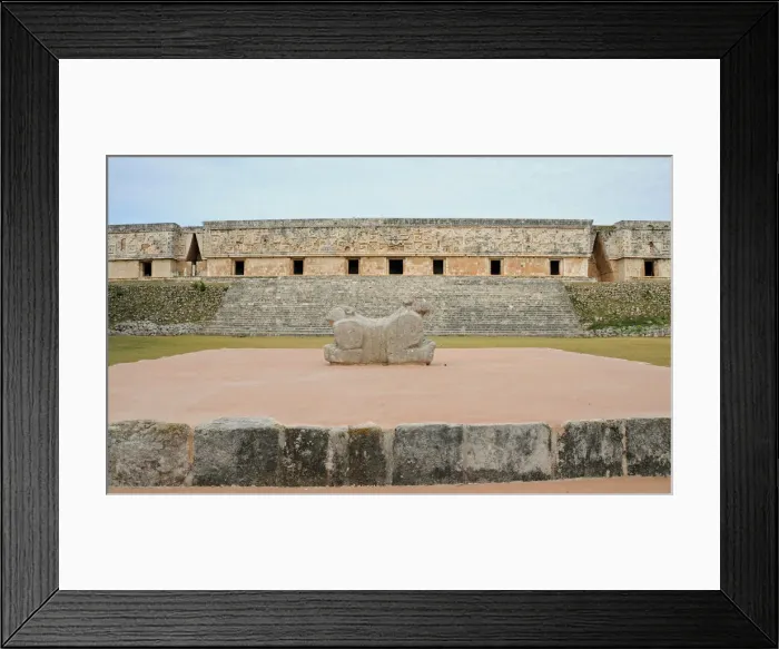 Framed Print : Mayan Jaguar Throne and Governors Palace, Uxmal Framed Print : Mayan Jaguar Throne and Governors Palace, Uxmal
