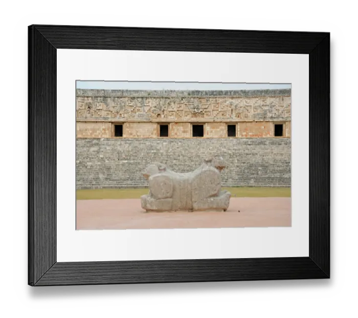 Framed Print : Mayan Jaguar Throne and Governors Palace, Uxmal Framed Print : Mayan Jaguar Throne and Governors Palace, Uxmal