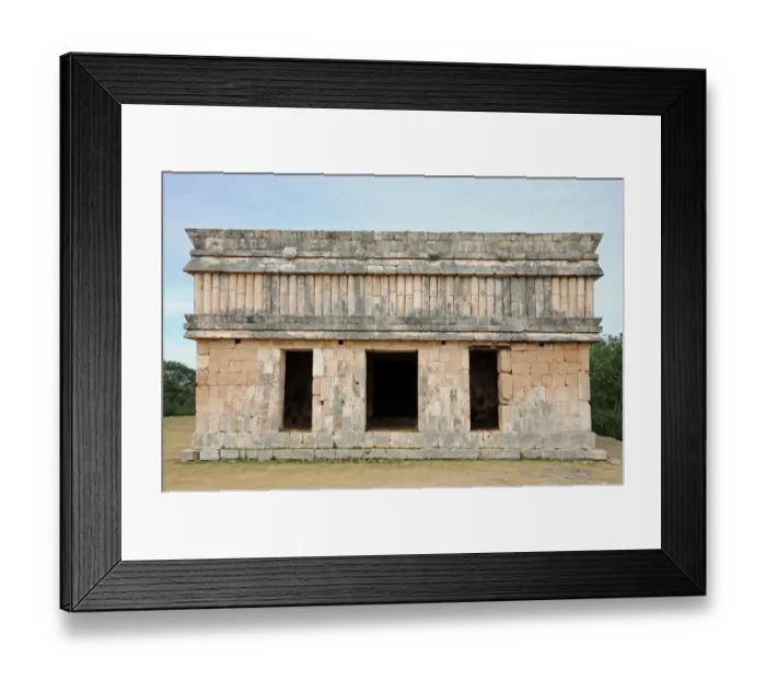 Framed Print : Ancient Mayan Temple with turtle sculptures Framed Print : Ancient Mayan Temple with turtle sculptures
