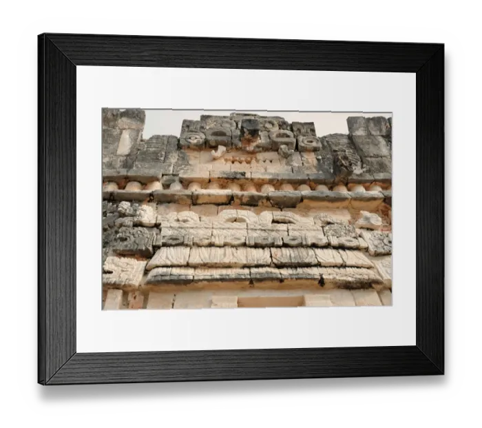 Framed Print : Mayan serpent sculptures, Temple Facade, Uxmal Framed Print : Mayan serpent sculptures, Temple Facade, Uxmal