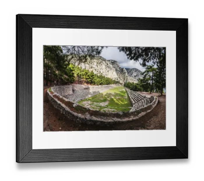 Framed Print : Ruins of a racing track and seating