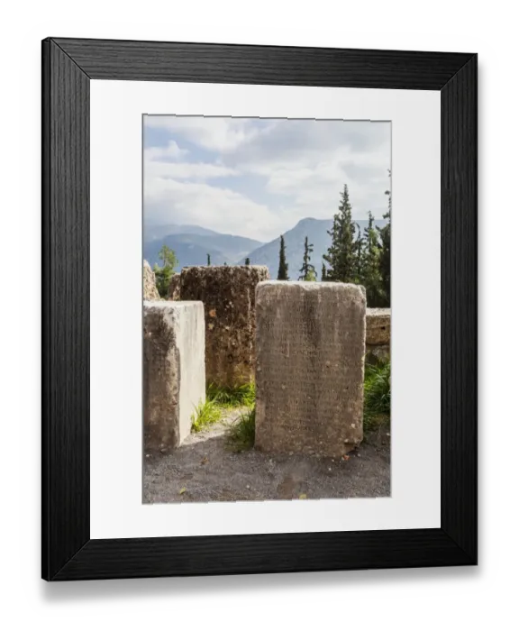 Framed Print : Stone blocks with inscription Framed Print : Stone blocks with inscription