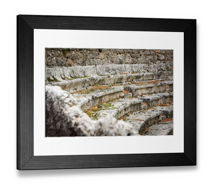 Framed Print : Close up of the ruined seating at an ancient stadium and race track Framed Print : Close up of the ruined seating at an ancient stadium and race track