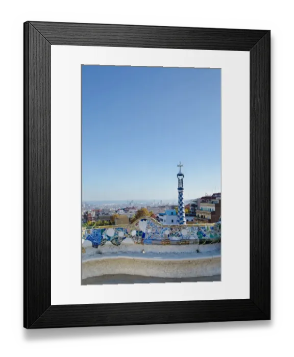 Framed Print : Serpentine tiled bench in Gaudis Park GAOEell Framed Print : Serpentine tiled bench in Gaudis Park GAOEell
