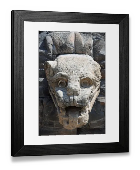 Framed Print : Stone Serpent Head Sculpture, Teotihuacan Framed Print : Stone Serpent Head Sculpture, Teotihuacan