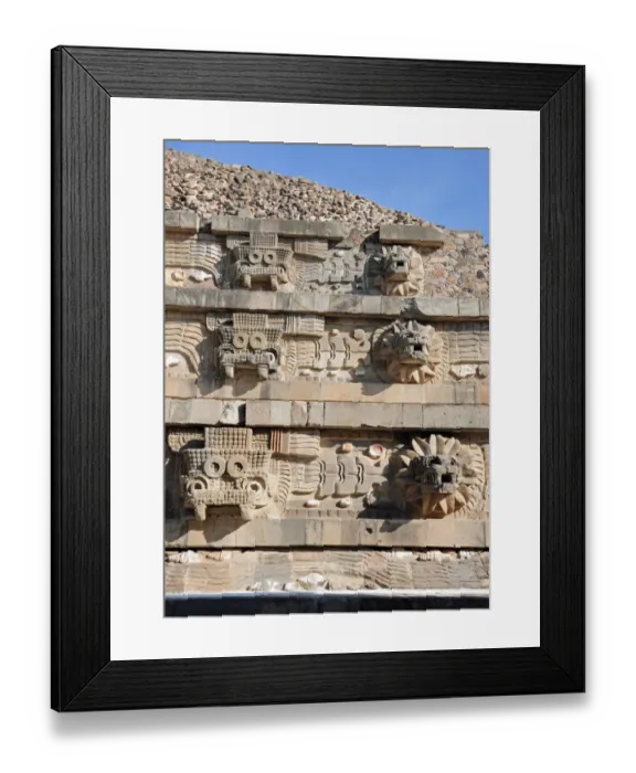 Framed Print : Temple of Feathered Serpent Pyramid, Teotihuacan Framed Print : Temple of Feathered Serpent Pyramid, Teotihuacan