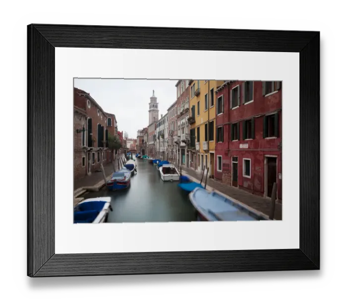 Framed Print : Canal with boats, Venice, Venezien, Italy Framed Print : Canal with boats, Venice, Venezien, Italy