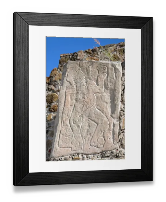 Framed Print : Ancient Zapotec Bas-Relief Sculpture, Mexico Framed Print : Ancient Zapotec Bas-Relief Sculpture, Mexico