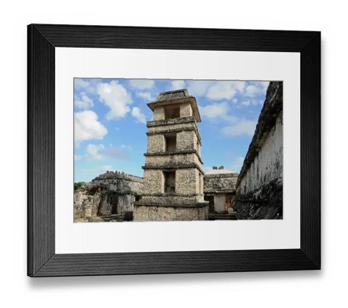 Framed Print : Palenque Maya Observation Tower, Palace Courtyard Framed Print : Palenque Maya Observation Tower, Palace Courtyard