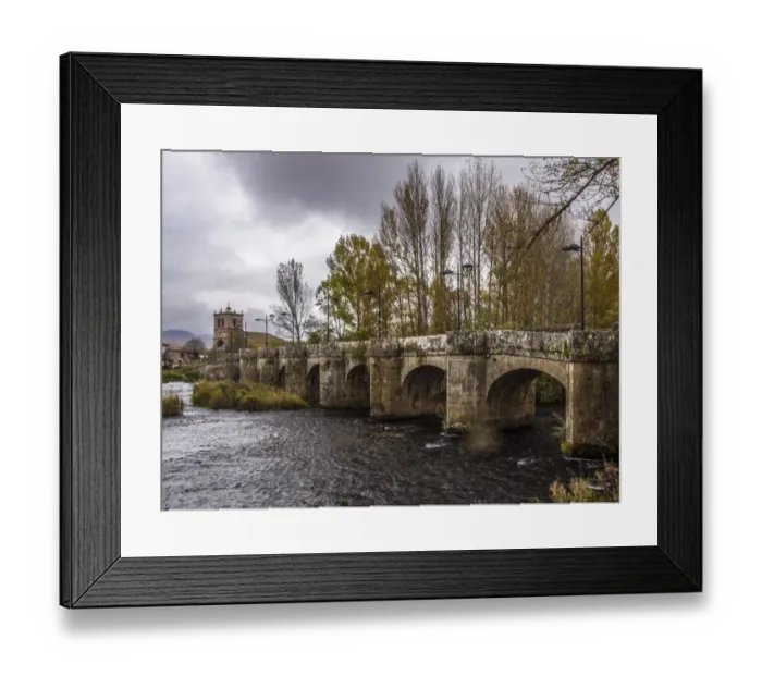 Framed Print : Bridge and Church Romanesque Framed Print : Bridge and Church Romanesque