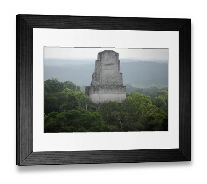 Framed Print : Mayan Pyramid Temple III and Forest, Tikal Framed Print : Mayan Pyramid Temple III and Forest, Tikal