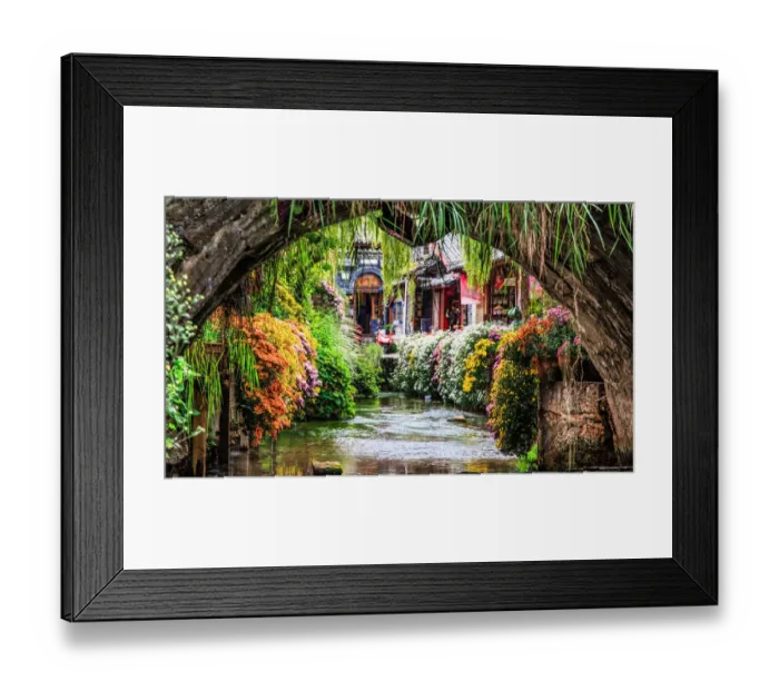 Framed Print : Scenery Under Bridge, Lijiang Yunnan China Framed Print : Scenery Under Bridge, Lijiang Yunnan China