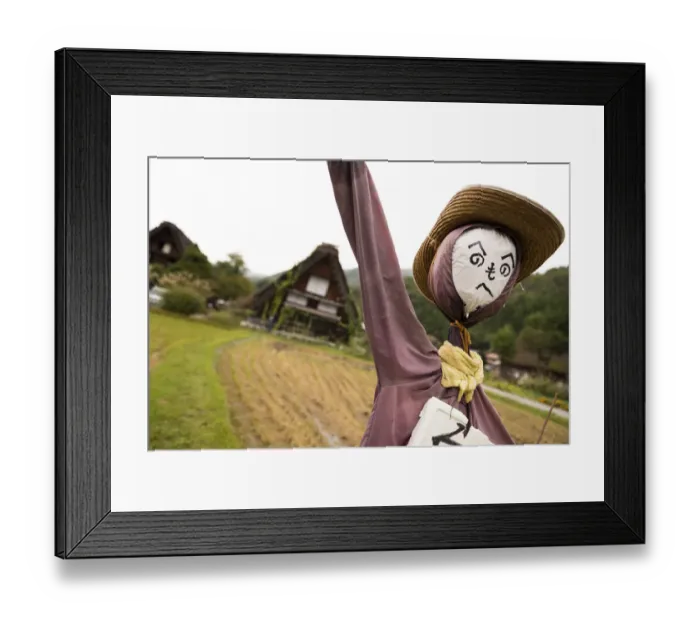 Framed Print : Japanese scarcrow at Shirakawago village Framed Print : Japanese scarcrow at Shirakawago village