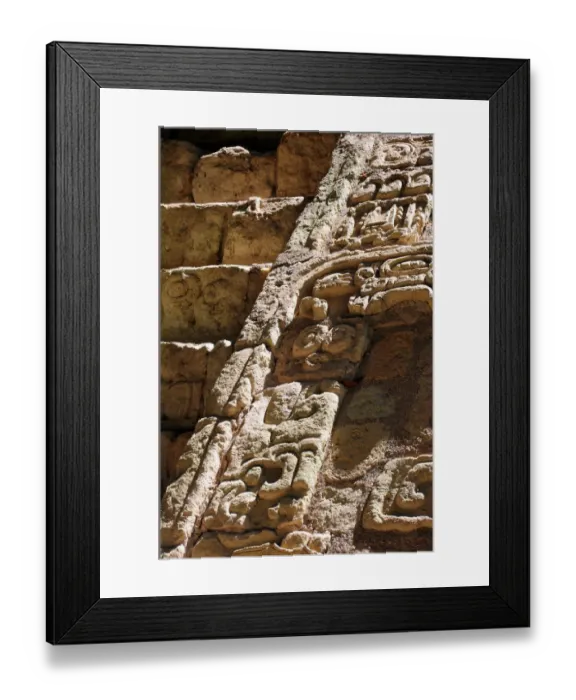 Framed Print : Ancient Mayan Glyphs, Hieroglyphic Stairway, Copan Framed Print : Ancient Mayan Glyphs, Hieroglyphic Stairway, Copan