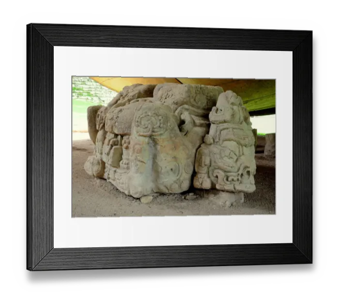 Framed Print : Ancient Mayan Sculpted Stone Altar, Copan Framed Print : Ancient Mayan Sculpted Stone Altar, Copan