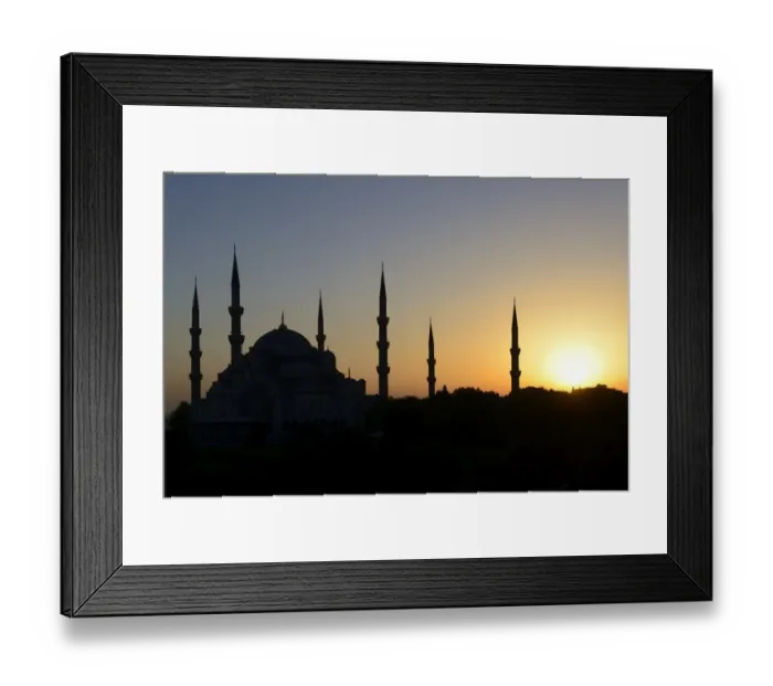 Framed Print : Blue Mosque, also Sultan Ahmed Mosque, Sultanahmet Camii, silhouetted at sunset, UNESCO World Heritage Site, European side, Istanbul, Turkey Framed Print : Blue Mosque, also Sultan Ahmed Mosque, Sultanahmet Camii, silhouetted at sunset, UNESCO World Heritage Site, European side, Istanbul, Turkey