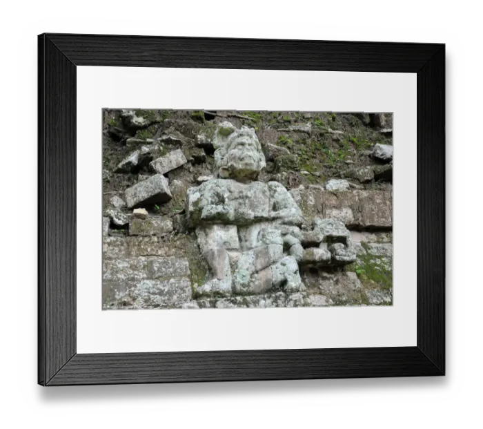 Framed Print : Ancient Mayan Stone Sculptures and Ruins, Copan Framed Print : Ancient Mayan Stone Sculptures and Ruins, Copan
