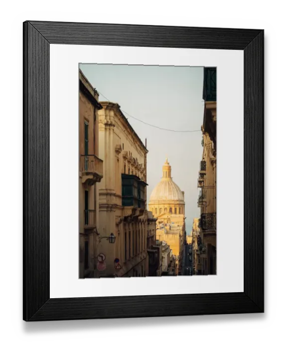Framed Print : Street of Valletta (Malta) with church