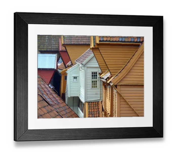 Framed Print : In Bryggen, the old part of Bergen Framed Print : In Bryggen, the old part of Bergen