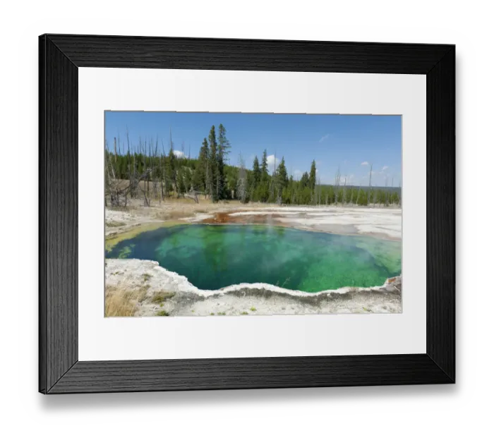 Framed Print : Hot spring with green water, Abyss Pool, West Thumb Geyser Basin, Yellowstone National Park, Wyoming, Western United States, United States of America, North America Framed Print : Hot spring with green water, Abyss Pool, West Thumb Geyser Basin, Yellowstone National Park, Wyoming, Western United States, United States of America, North America