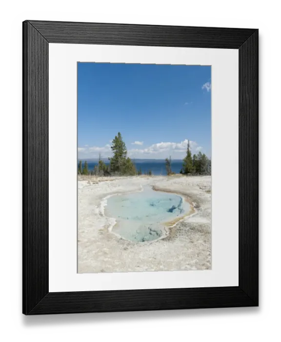 Framed Print : Hot spring, clear water, Perforated Pool, West Thumb, Yellowstone Lake in the background, Yellowstone National Park, Wyoming, Western United States, USA, United States of America, North America Framed Print : Hot spring, clear water, Perforated Pool, West Thumb, Yellowstone Lake in the background, Yellowstone National Park, Wyoming, Western United States, USA, United States of America, North America