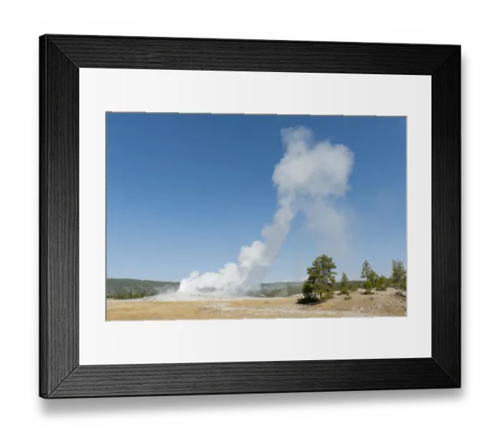 Framed Print : Hot spring, dwindling eruption, geyser, steam against a blue sky, Old Faithful, Upper Geyser Basin, Yellowstone National Park, Wyoming, Western United States, USA, United States of America, North America Framed Print : Hot spring, dwindling eruption, geyser, steam against a blue sky, Old Faithful, Upper Geyser Basin, Yellowstone National Park, Wyoming, Western United States, USA, United States of America, North America