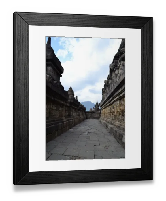 Framed Print : Galleries and Walls of Borobudur Temple Framed Print : Galleries and Walls of Borobudur Temple