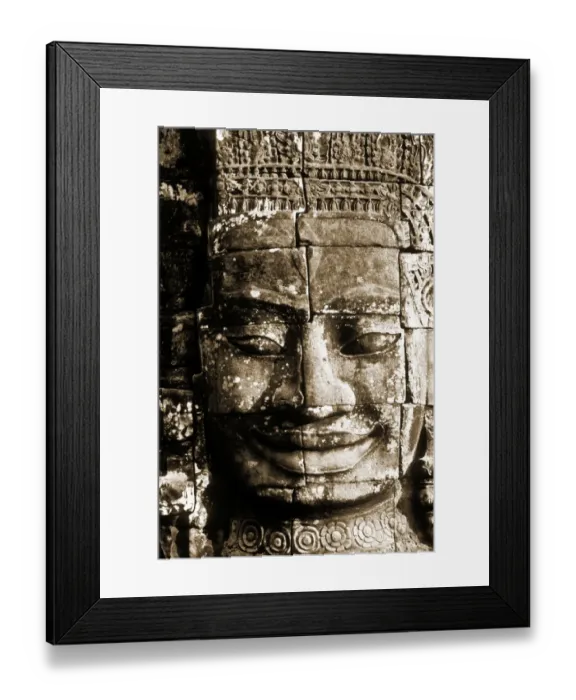 Framed Print : Stone face at Bayon Framed Print : Stone face at Bayon
