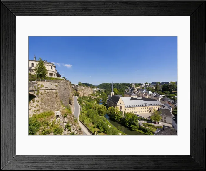 Framed Print : Corniche and Grund district, Luxembourg City Framed Print : Corniche and Grund district, Luxembourg City