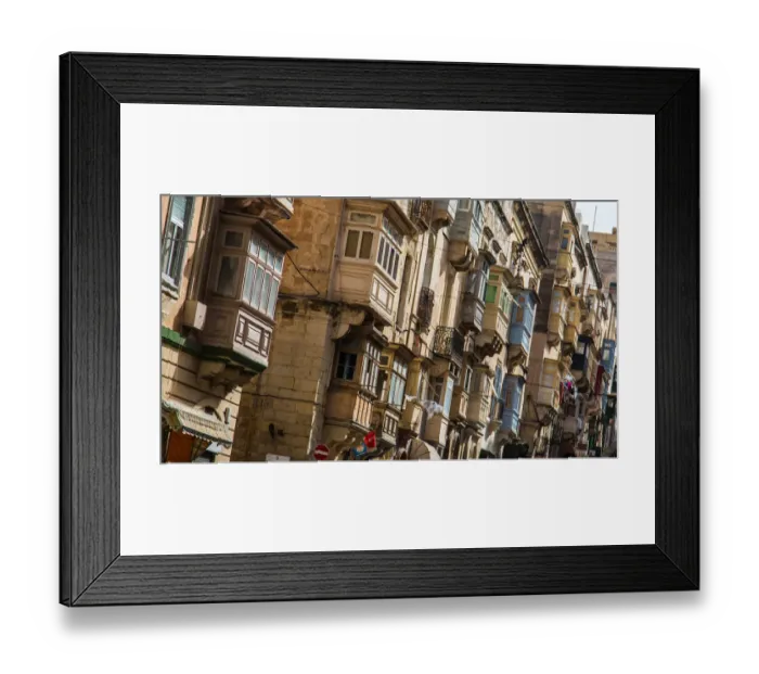 Framed Print : Balconies in Maltas capital; Valletta, which is an UNESCO World Heritage Site Framed Print : Balconies in Maltas capital; Valletta, which is an UNESCO World Heritage Site