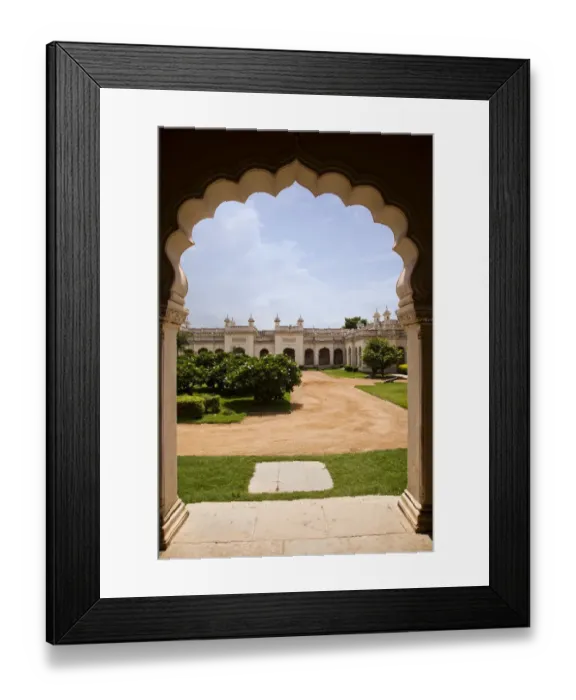 Framed Print : Facade view through arch, Chowmahalla Palace, Hyderabad, Andhra Pradesh, India Framed Print : Facade view through arch, Chowmahalla Palace, Hyderabad, Andhra Pradesh, India